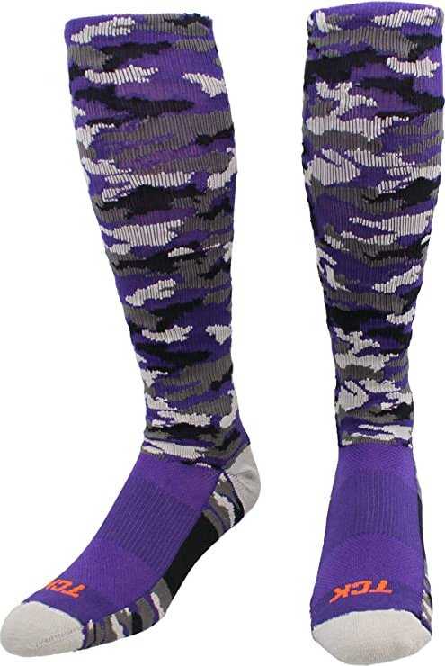 TCK Woodland Camo Knee High Socks - Purple Camo - HIT a Double