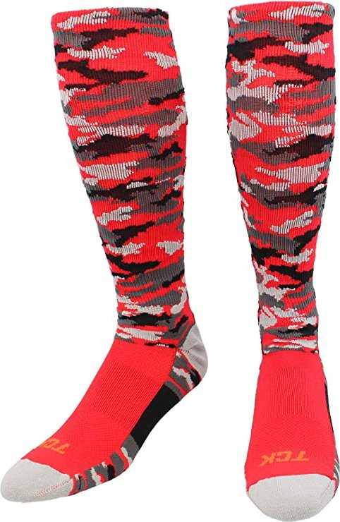 TCK Woodland Camo Knee High Socks - Red Camo - HIT a Double