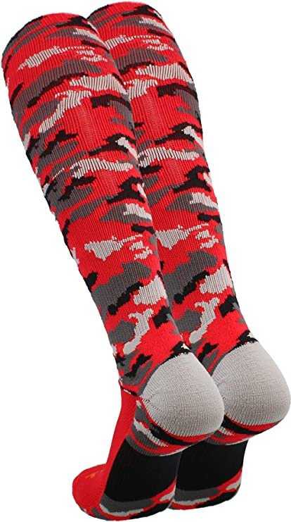 TCK Woodland Camo Knee High Socks - Red Camo - HIT a Double