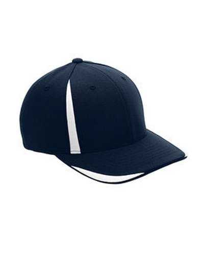 Team 365 ATB102 By Flexfit Adult Pro-Formance Front Sweep Cap - Sportdark Navy White - HIT a Double
