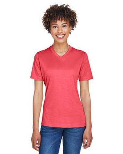 Team 365 TT11HW Ladies&#39; Sonic Heather Performance T-Shirt - Sportred Heather - HIT a Double