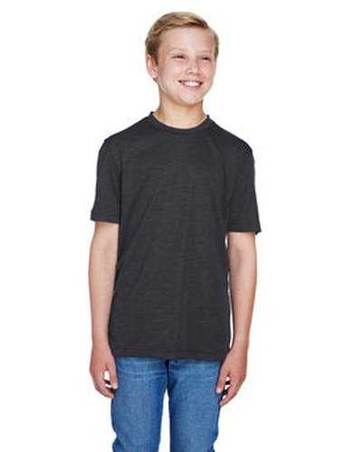 Team 365 TT11HY Youth Sonic Heather Performance T-Shirt - Black Heather - HIT a Double