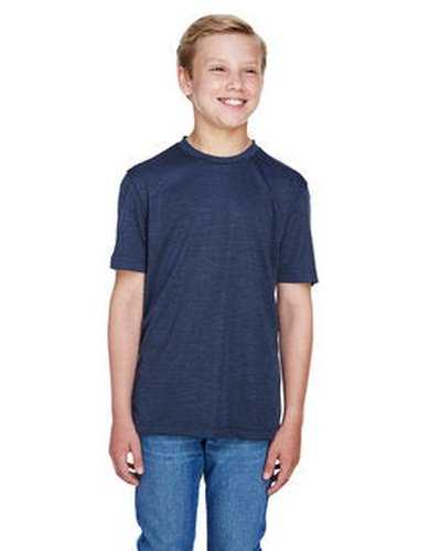Team 365 TT11HY Youth Sonic Heather Performance T-Shirt - Sportdark Navy Heather - HIT a Double