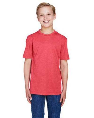 Team 365 TT11HY Youth Sonic Heather Performance T-Shirt - Sportred Heather - HIT a Double