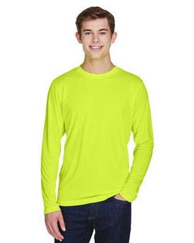 Team 365 TT11L Men&#39;s Zone Performance Long-Sleeve T-Shirt - Safety Yellow - HIT a Double