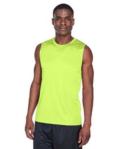Team 365 TT11M Men&#39;s Zone Performance Muscle T-Shirt - Safety Yellow - HIT a Double