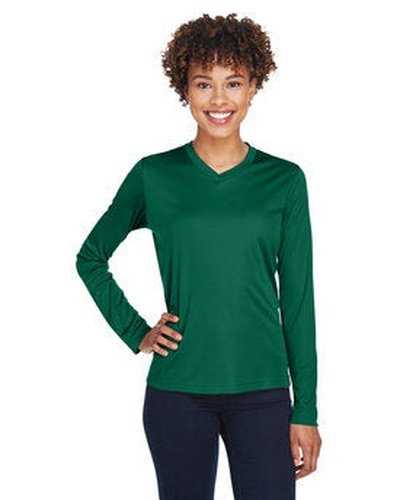 Team 365 TT11WL Ladies&#39; Zone Performance Long-Sleeve T-Shirt - Sport Forest - HIT a Double