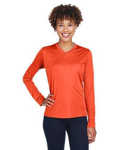Team 365 TT11WL Ladies' Zone Performance Long-Sleeve T-Shirt - Sport Orange - HIT a Double