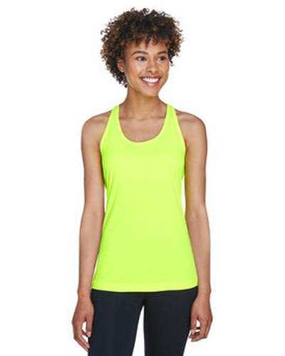 Team 365 TT11WRC Ladies&#39; Zone Performance Racerback Tank - Safety Yellow - HIT a Double