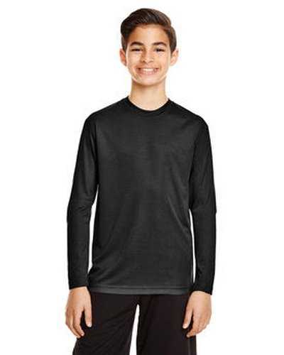 Team 365 TT11YL Youth Zone Performance Long-Sleeve T-Shirt - Black - HIT a Double