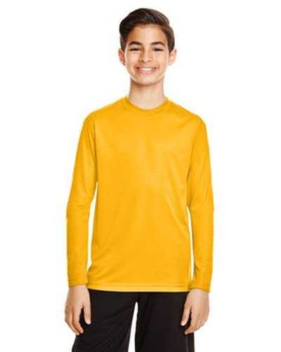 Team 365 TT11YL Youth Zone Performance Long-Sleeve T-Shirt - Sportathletic Gold - HIT a Double