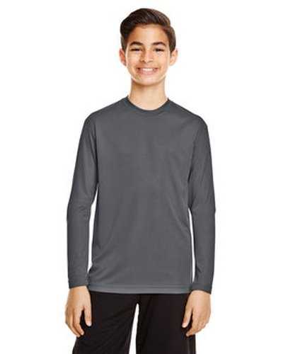 Team 365 TT11YL Youth Zone Performance Long-Sleeve T-Shirt - Sport Graphite - HIT a Double