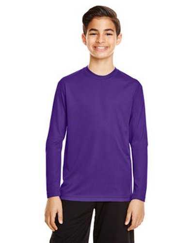 Team 365 TT11YL Youth Zone Performance Long-Sleeve T-Shirt - Sport Purple - HIT a Double