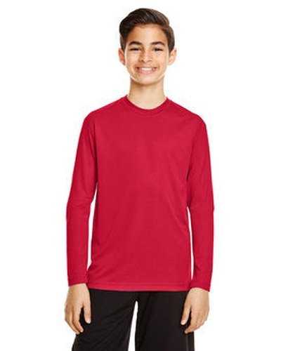 Team 365 TT11YL Youth Zone Performance Long-Sleeve T-Shirt - Sport Red - HIT a Double