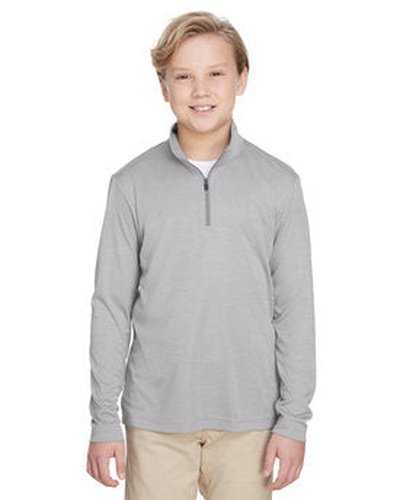 Team 365 TT31HY Youth Zone Sonic Heather Performance Quarter-Zip - Athletic Heather - HIT a Double