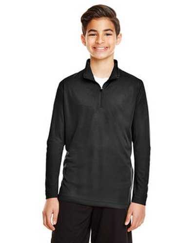 Team 365 TT31Y Youth Zone Performance Quarter-Zip - Black - HIT a Double