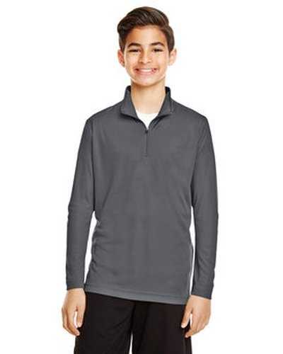 Team 365 TT31Y Youth Zone Performance Quarter-Zip - Sport Graphite - HIT a Double