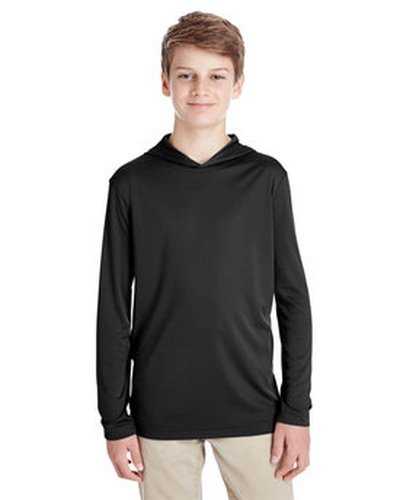 Team 365 TT41Y Youth Zone Performance Hoodie - Black - HIT a Double