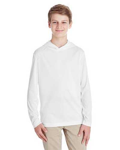 Team 365 TT41Y Youth Zone Performance Hoodie - White - HIT a Double