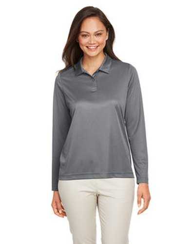Team 365 TT51LW Ladies' Zone Performance Long Sleeve Polo - Sport Graphite - HIT a Double