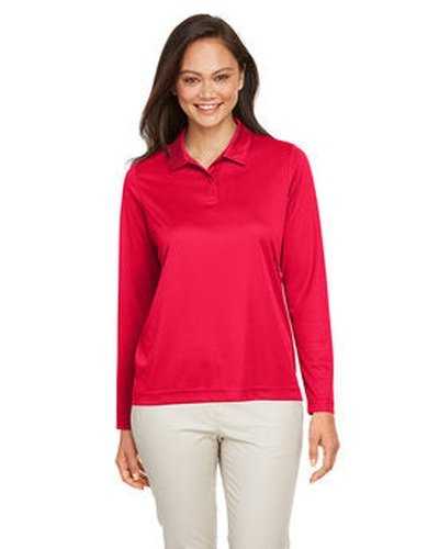 Team 365 TT51LW Ladies' Zone Performance Long Sleeve Polo - Sport Red - HIT a Double