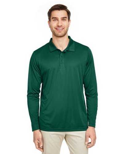Team 365 TT51L Men&#39;s Zone Performance Long Sleeve Polo - Sport Forest - HIT a Double