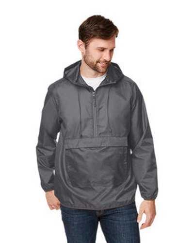 Team 365 TT77 Adult Zone Protect Packable Anorak Jacket - Sport Graphite - HIT a Double
