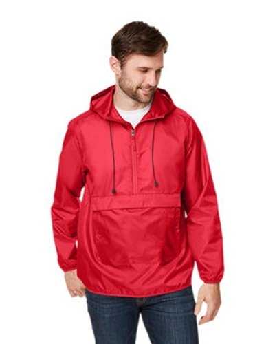 Team 365 TT77 Adult Zone Protect Packable Anorak Jacket - Sport Red - HIT a Double