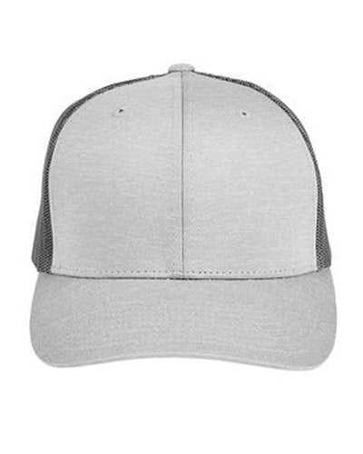 Team 365 TT802 By Yupoong Adult Zone Sonic Heather Trucker Cap - Athletic Heather Sportgraphite - HIT a Double