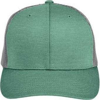 Team 365 TT802 By Yupoong Adult Zone Sonic Heather Trucker Cap - Sportforest Heather S Gr - HIT a Double