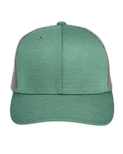 Team 365 TT802 By Yupoong Adult Zone Sonic Heather Trucker Cap - Sportforest Heather S Gr - HIT a Double