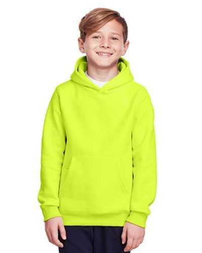 Team 365 TT96Y Youth Zone Hydrosport Heavyweight Pullover Hooded Sweatshirt - Safety Yellow - HIT a Double