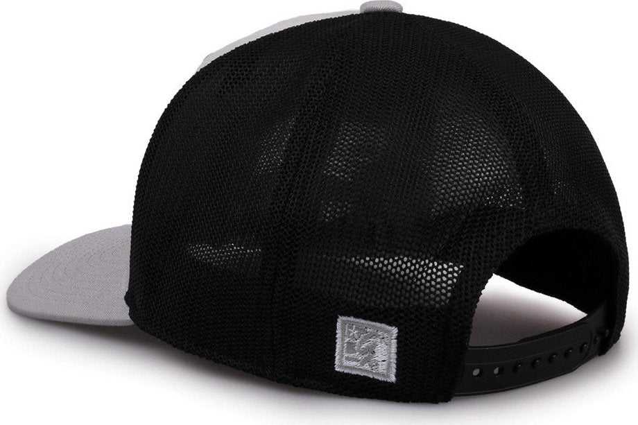 The Game GB518 Everyday Trucker Cap - Gray Black - HIT a Double