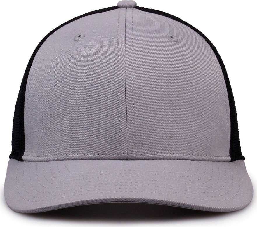 The Game GB518 Everyday Trucker Cap - Gray Black - HIT a Double