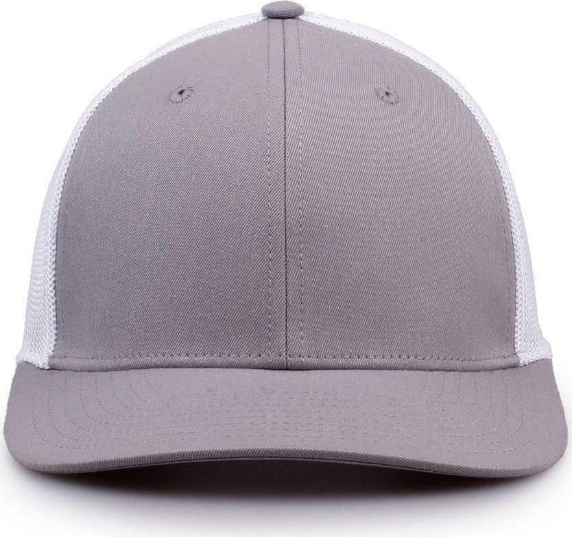 The Game GB518 Everyday Trucker Cap - Gray White - HIT a Double