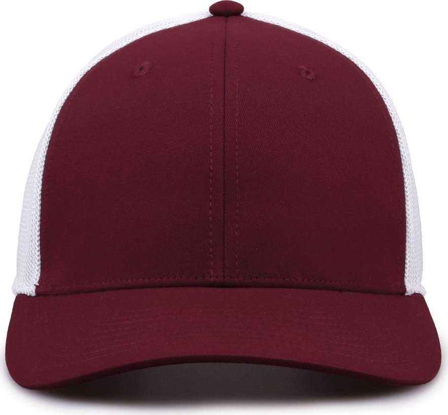 The Game GB518 Everyday Trucker Cap - Maroon White - HIT a Double