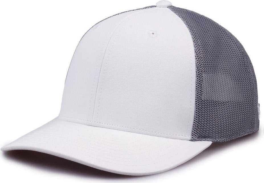 The Game GB518 Everyday Trucker Cap - White Gray - HIT a Double