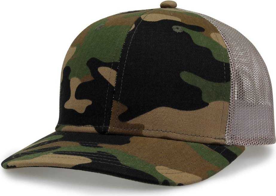 The Game GB452C Camo Everyday Trucker Cap - Woodland - HIT a Double