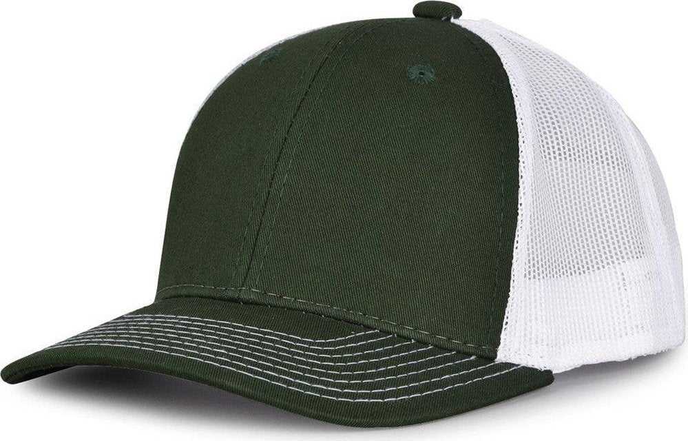 The Game GB452E Everyday Trucker Cap - Dark Green White - HIT a Double