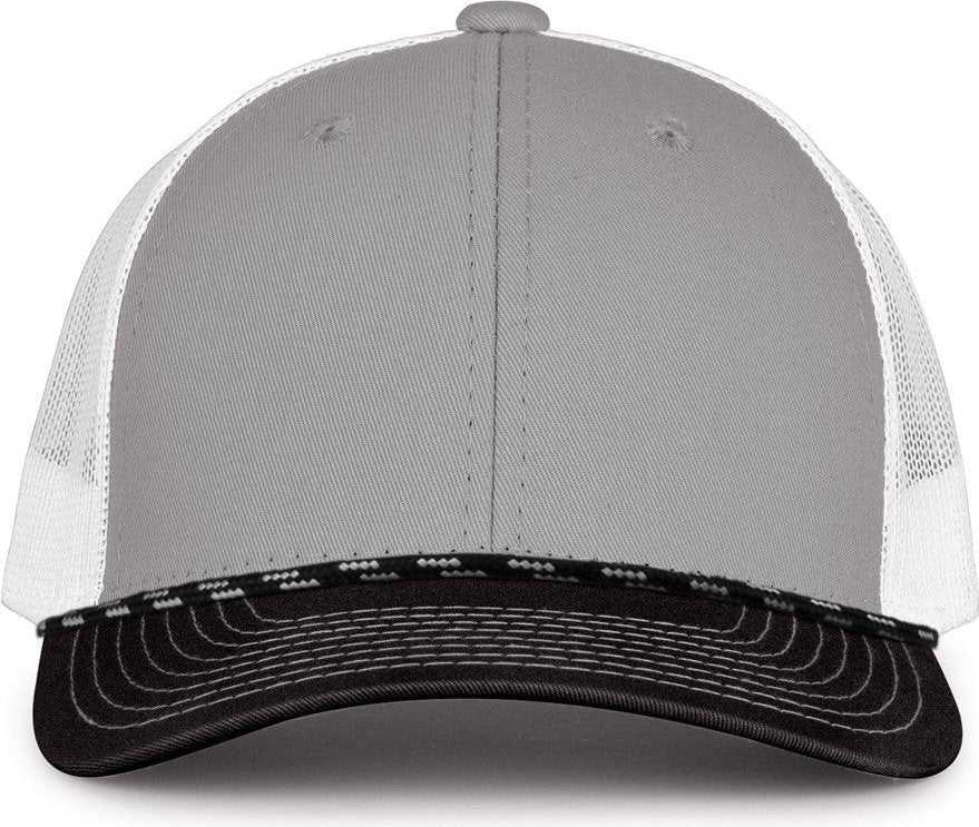 The Game GB452R Rope Everyday Trucker Cap - Gray Black - HIT a Double