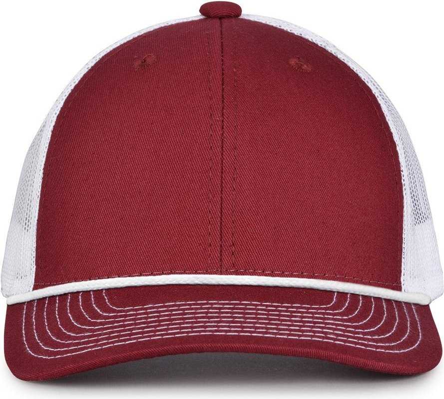 The Game GB452R Rope Everyday Trucker Cap - Maroon White