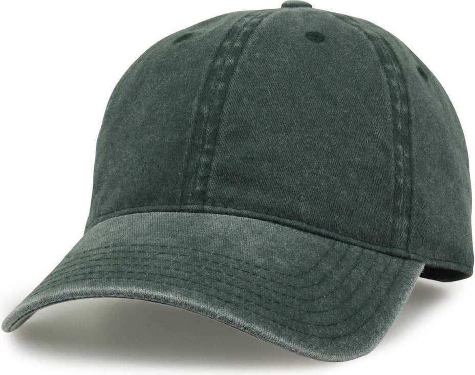 The Game GB465 Pigment Dyed Twill Cap - Bottle Green sand