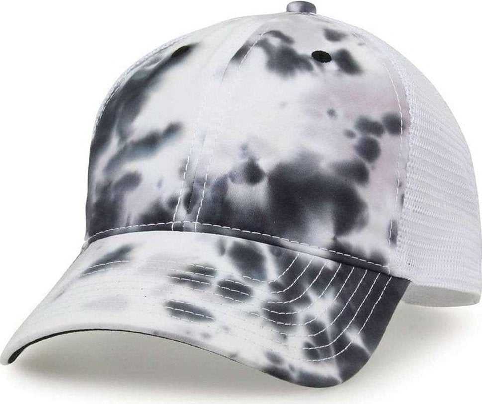 The Game GB470 Lido Tie-Dyed Trucker Cap - Greyscale - HIT a Double