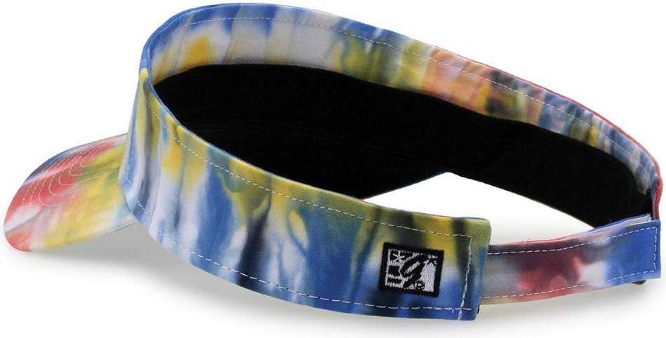 The Game GB471 Relaxed Tie Dye and Trucker Mesh Visor - Black Rainbow - HIT a Double - 3