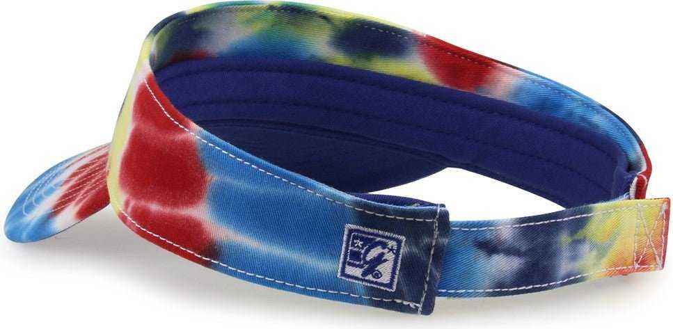 The Game GB471 Relaxed Tie Dye and Trucker Mesh Visor - Rainbow - HIT a Double - 3