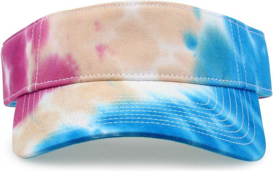 The Game GB471 Relaxed Tie Dye and Trucker Mesh Visor - Pastel Tie Dye