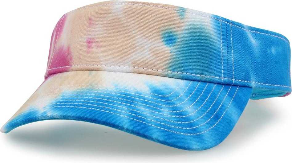 The Game GB471 Relaxed Tie Dye and Trucker Mesh Visor - Pastel Tie Dye