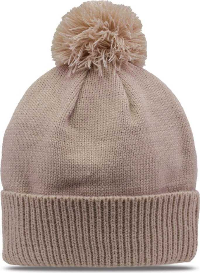 The Game GB472 Rollup Beanie with Pom - Stone - HIT a Double - 1