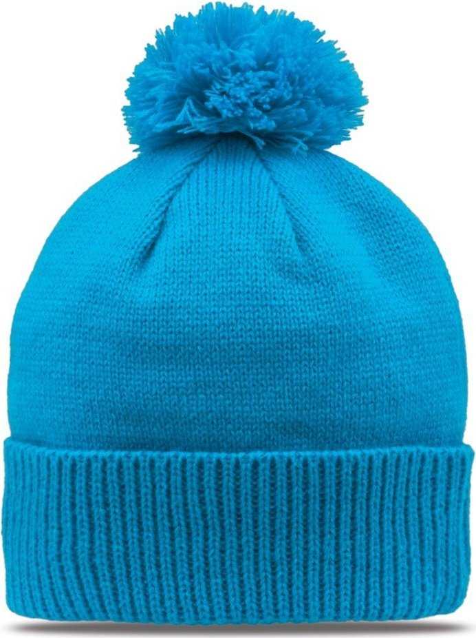 The Game GB472 Rollup Beanie with Pom - Teal Blue
