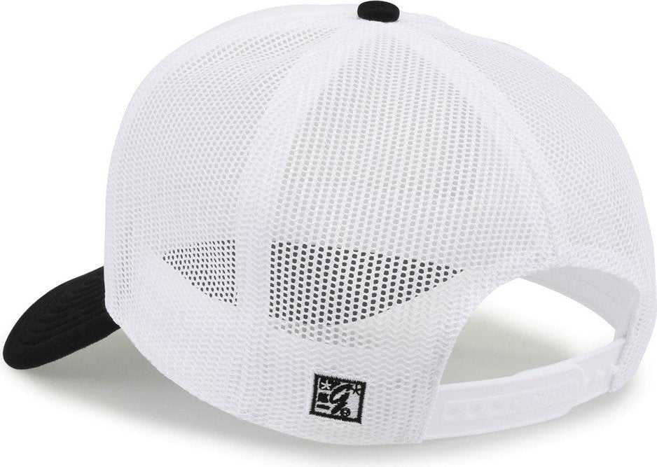 The Game GB473 Foam Front Trucker Cap - White Black - HIT a Double - 3